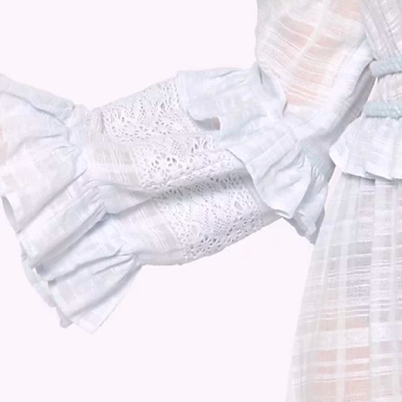 Peace Love World Gauze Duster White - Large Bathing Suit Cover - Picture 4 of 8